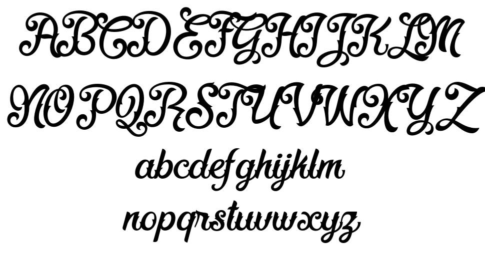 Fadli Script font specimens
