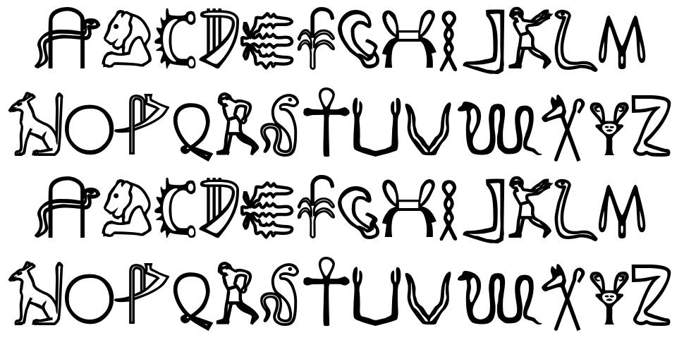 Fake Hieroglyphs písmo Exempláře