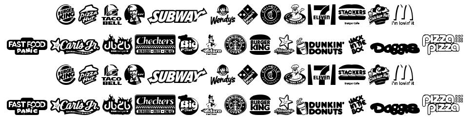 Fast Food logos schriftart vorschau