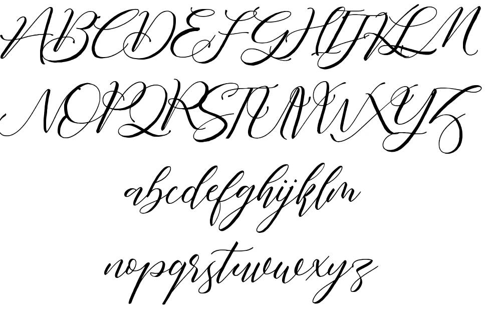 Fathir Script font specimens