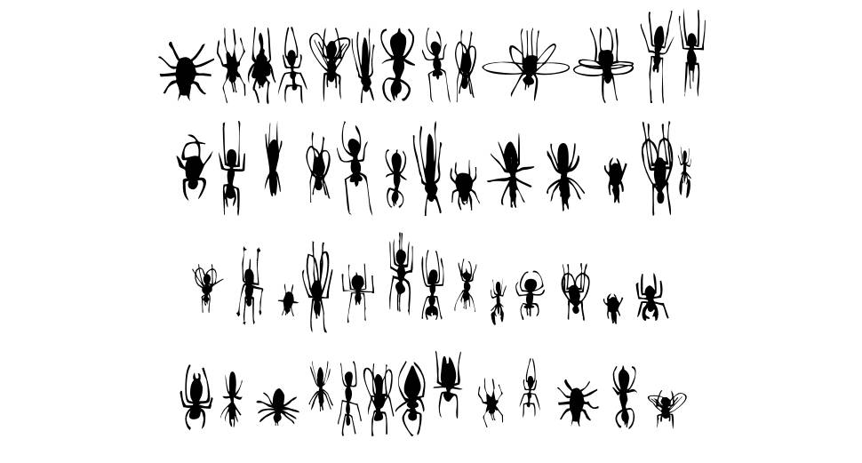FE Win Bugs font specimens
