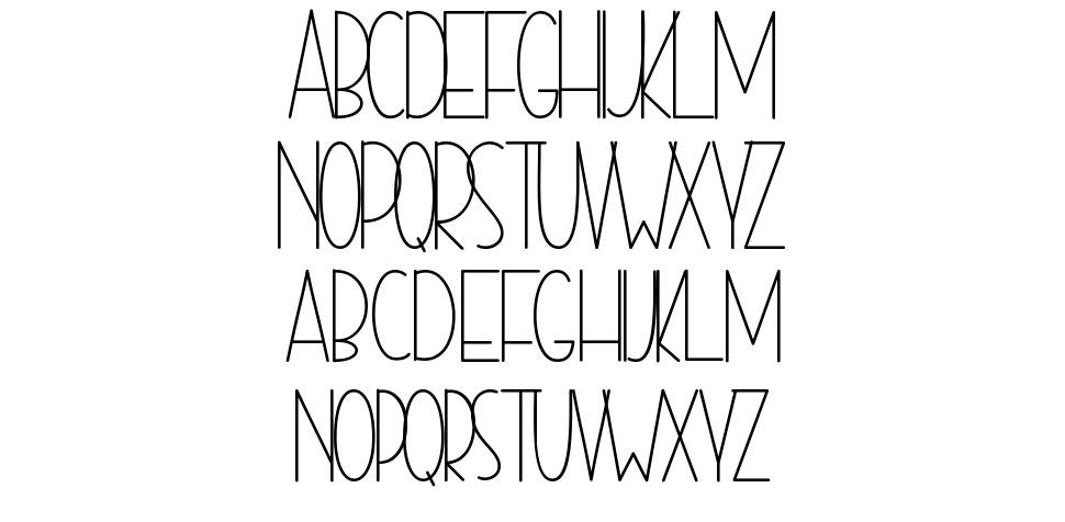 February Right font specimens