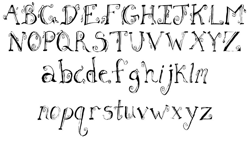 Fh Letter font specimens