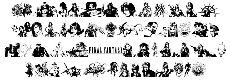 Final Fantasy Elements 字形 标本