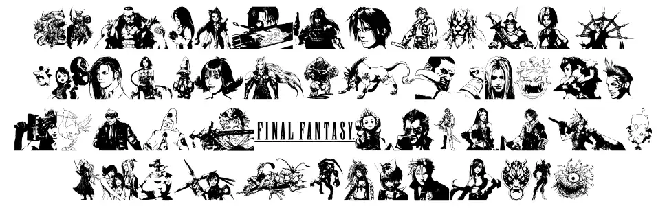 Final Fantasy Elements шрифт Спецификация