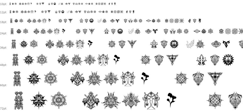 Final Fantasy Symbols шрифт Водопад