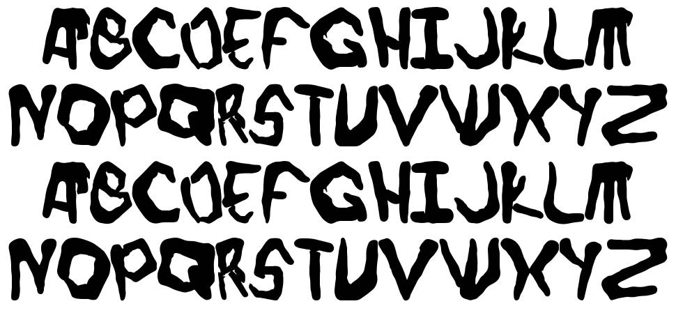 Finger font písmo Exempláře