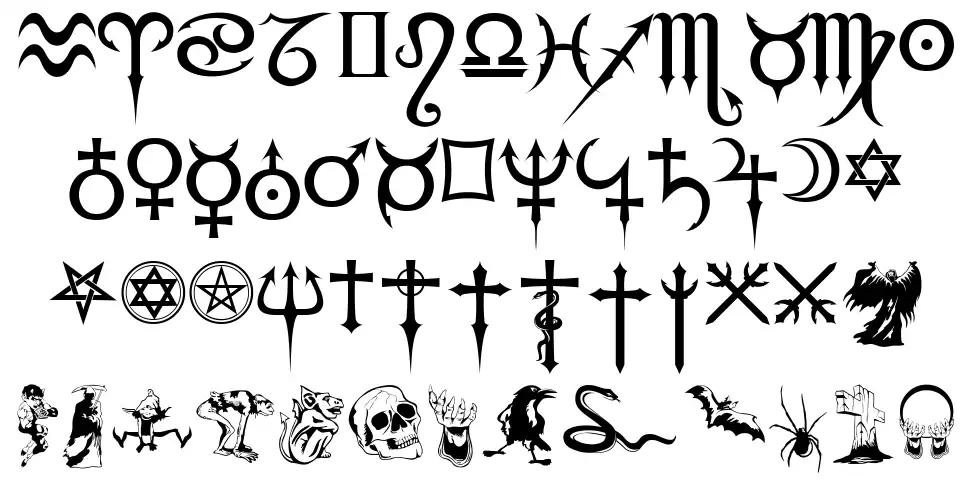 Fiolex Mephisto Dingbats schriftart vorschau