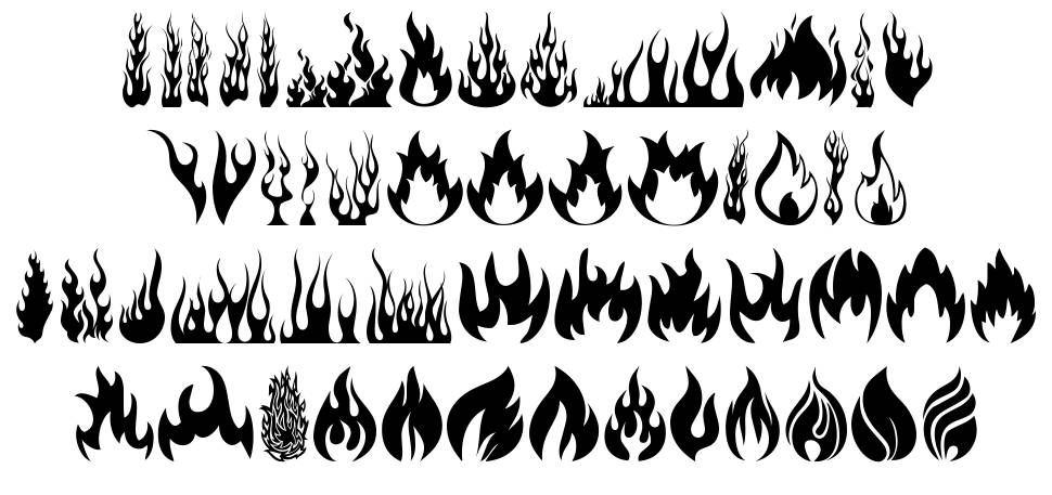 Fire font specimens