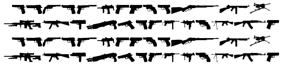 Fireguns TFB font specimens