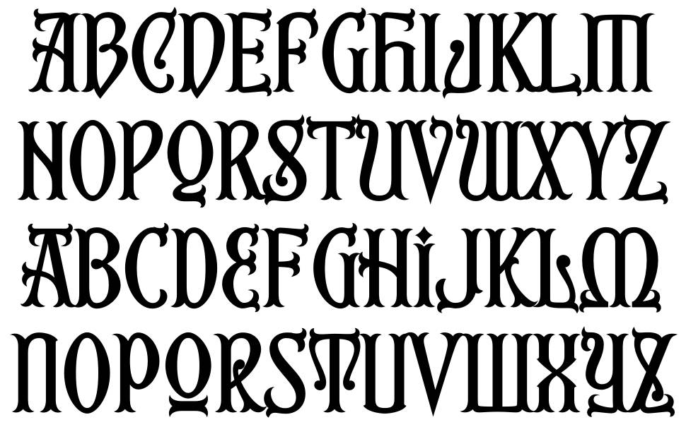 First Reign font specimens