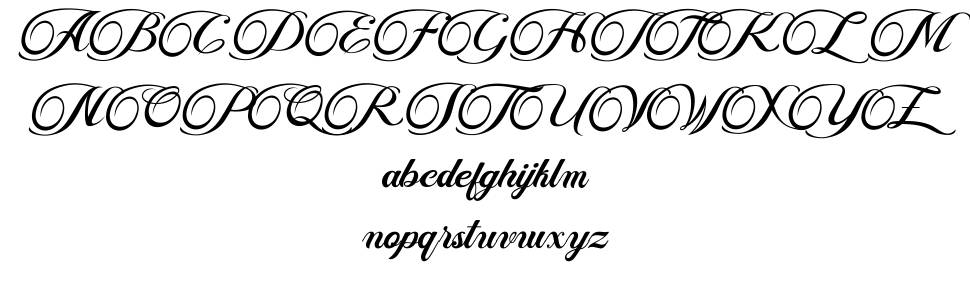 Fisha Script font specimens