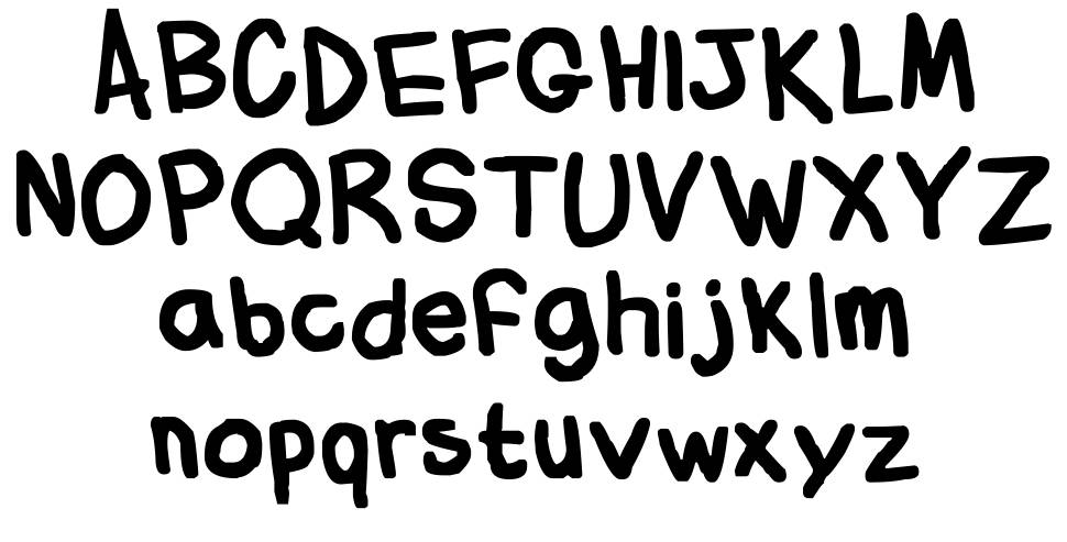 Flabby Bums Handwriting font specimens