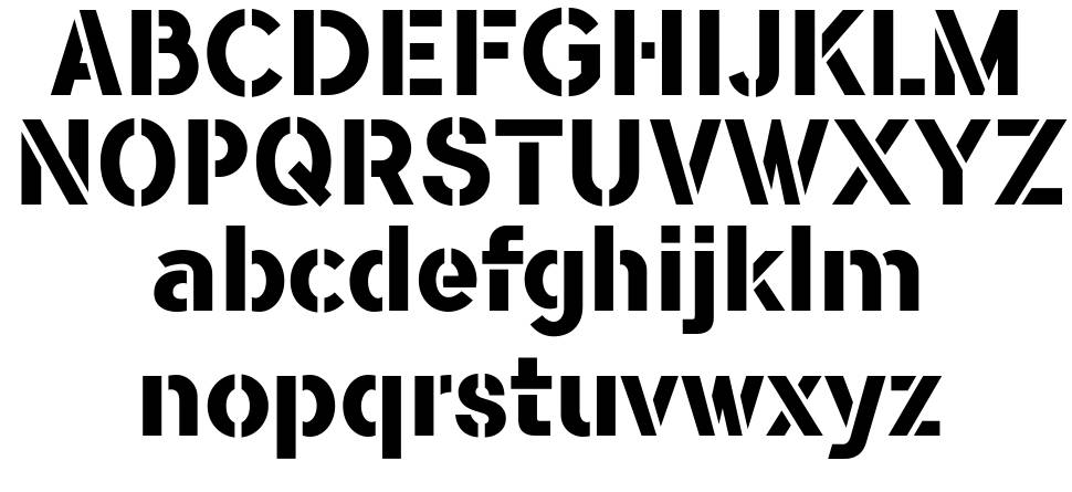 Flamante Stencil шрифт Спецификация