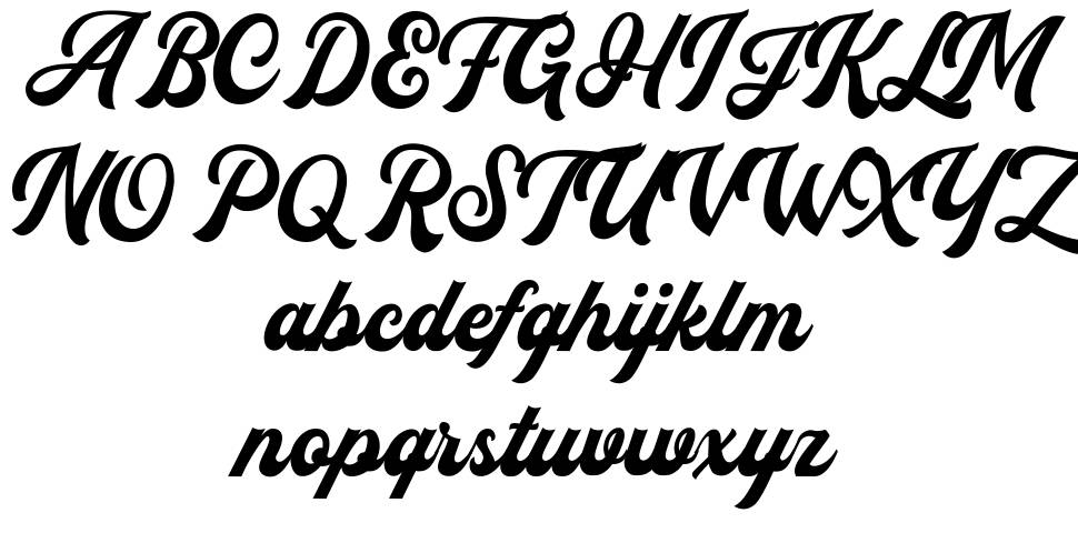 Flanders Script 字形 标本