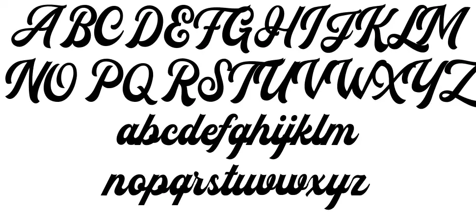 Flanders Script fonte Espécimes