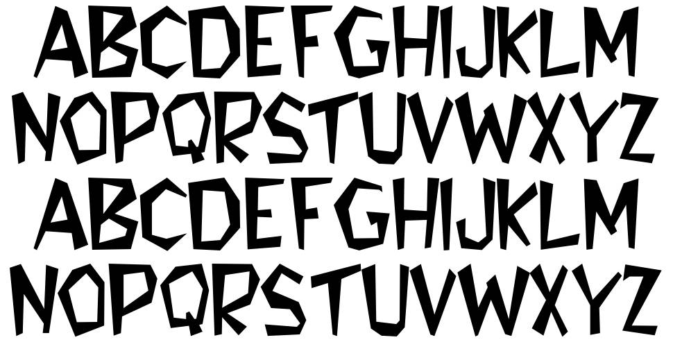 Flintstone písmo Exempláře