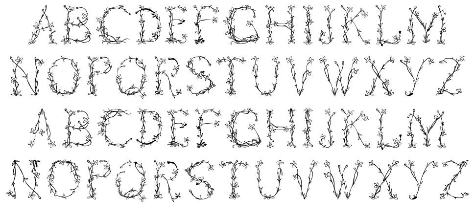 Florabetic font specimens
