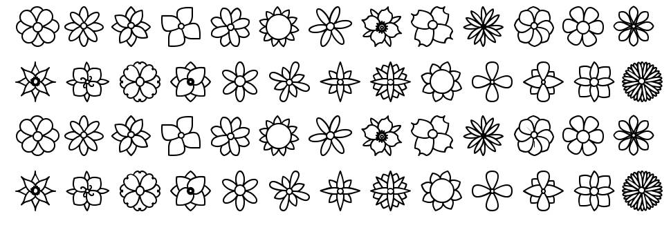 Flowers ST font specimens