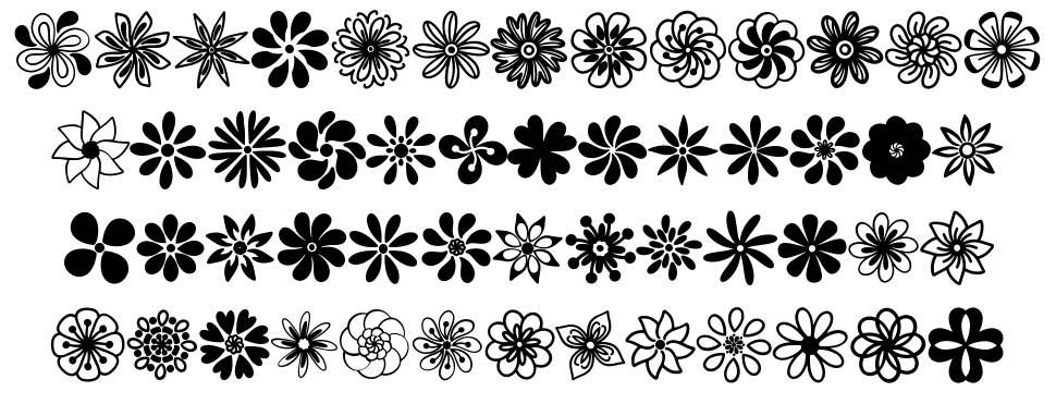 Flowery font specimens