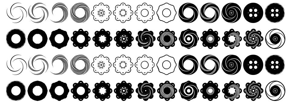 Fluid Spiral font specimens