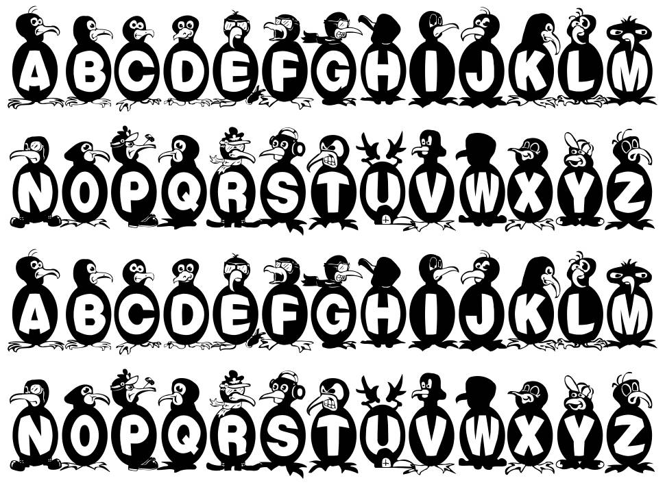 Flying Penguin font Örnekler