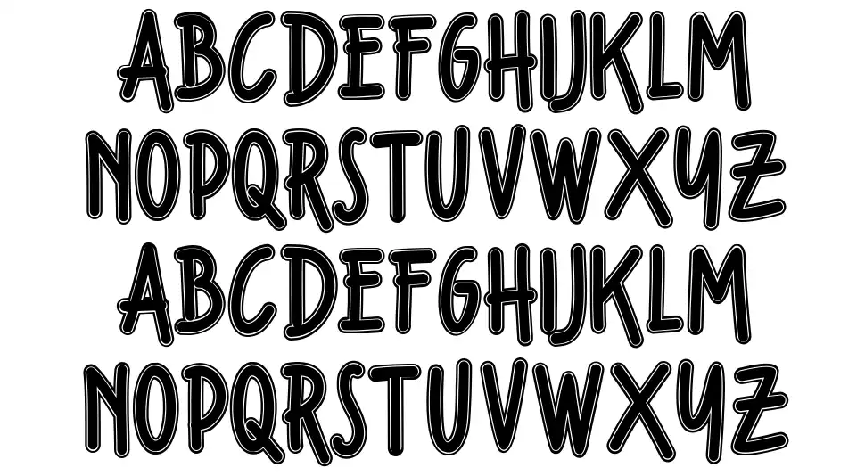 Fondian Outlinefont specimens