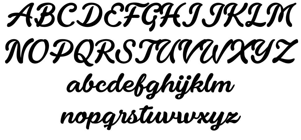 Fondy Script font specimens