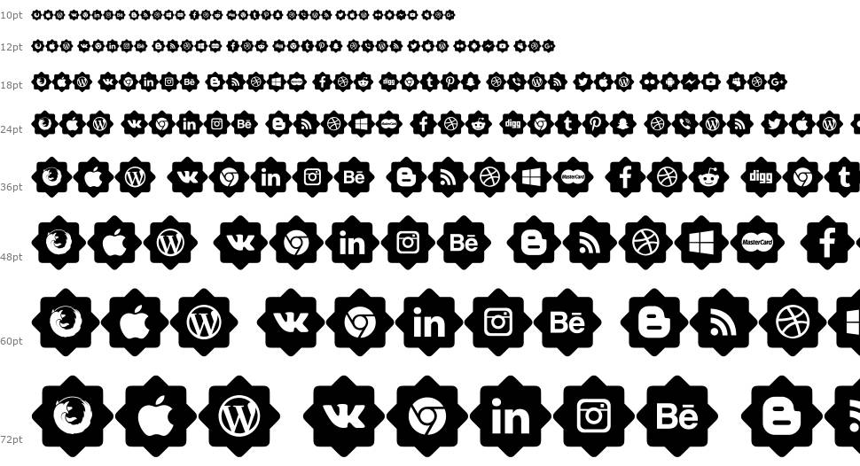 Font 120 Icons フォント Waterfall