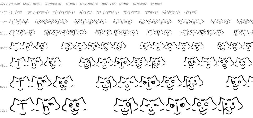 Font Cats フォント Waterfall