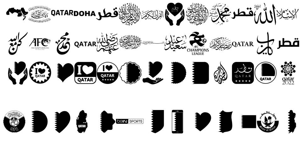 Font Color Qatar шрифт Спецификация