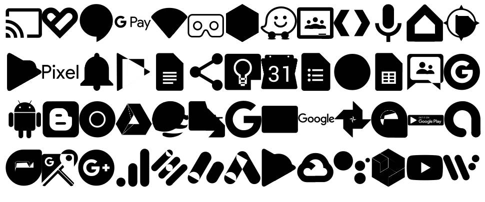 Font Google Color 字形 标本