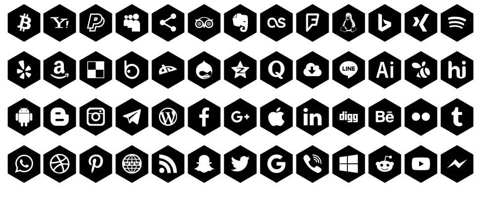 Font Icons 120 字形 标本