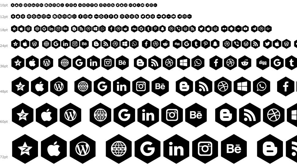 Font Icons 120 フォント Waterfall