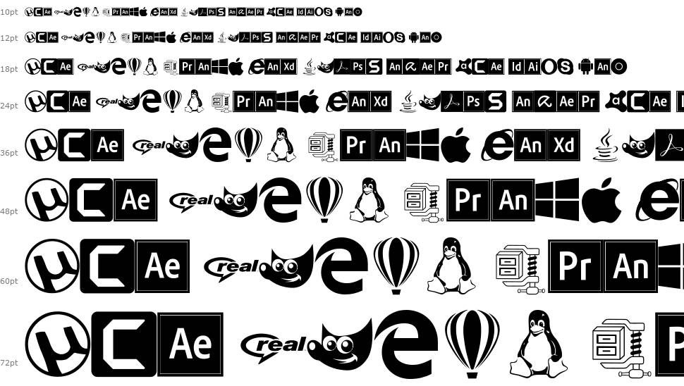 Font Logos Programs 字形 Waterfall