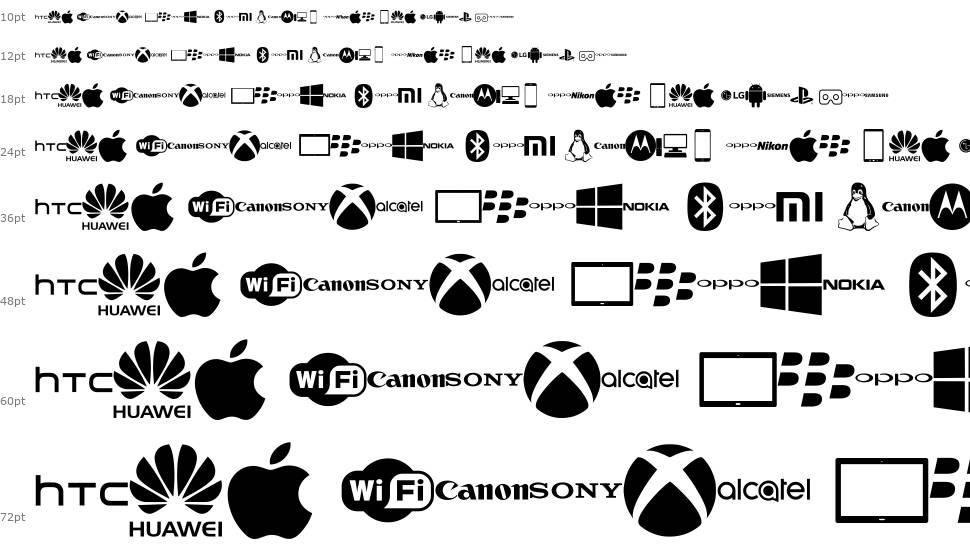 Font Logos Technology carattere Cascata