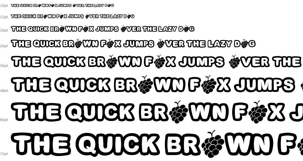 Fonts Bomb I love grapes 字形 Waterfall