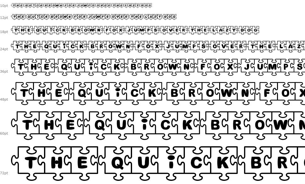 Fonts Bomb Jigsaw carattere Cascata