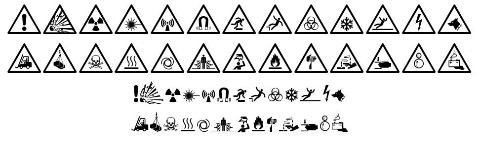Fonts Vector Iso 7010 Warning Sign フォント 標本