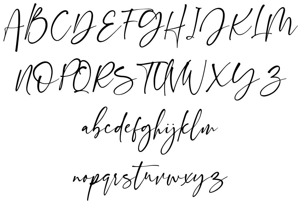 Forestea Script font specimens