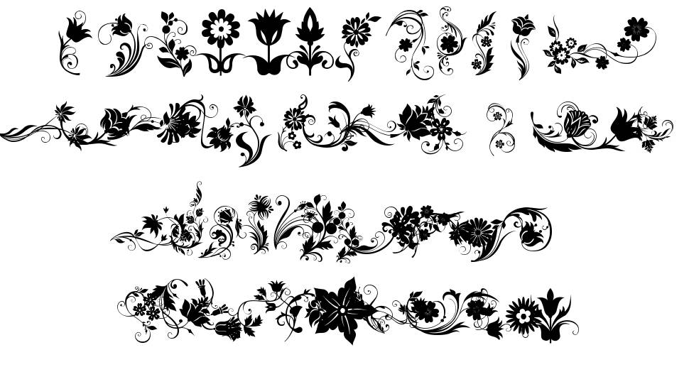 Fotograami Flower font specimens
