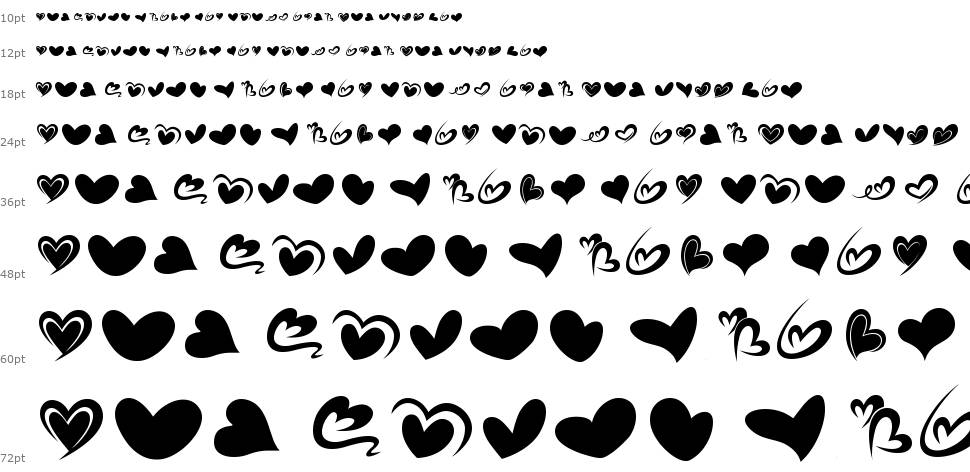 Fotograami Hearts font Şelale