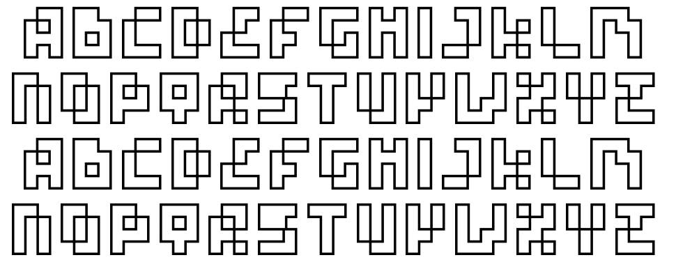 Four Pixel Caps font specimens