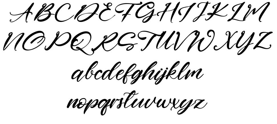 Four Signature font specimens