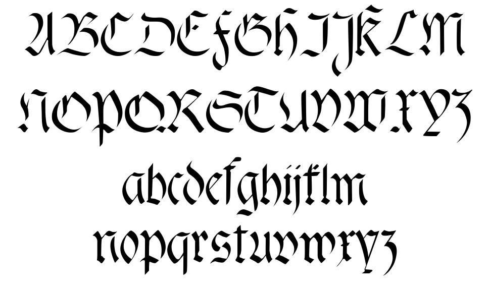 Fracta 字形 标本