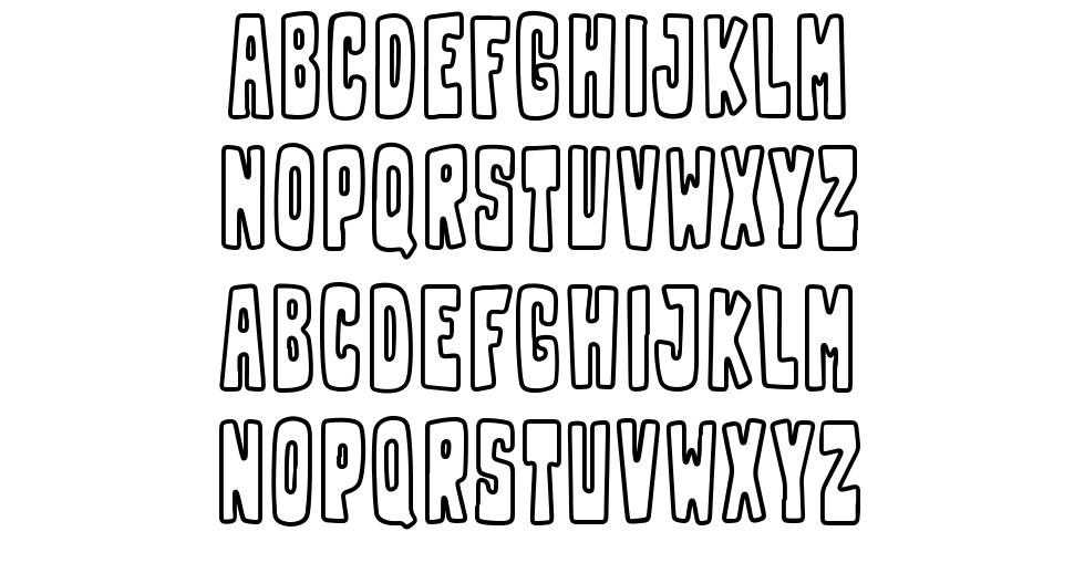 Franky Outline font specimens
