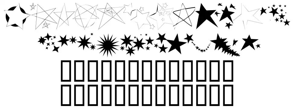 Freaking Stars font specimens