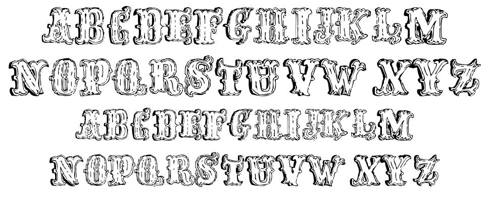Fred Wild West font specimens