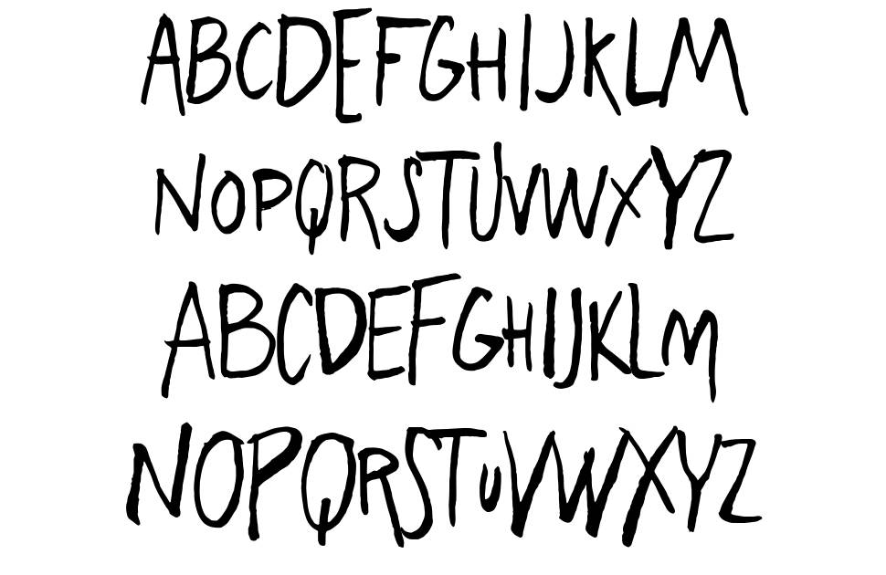 Freehand Blockletter font specimens