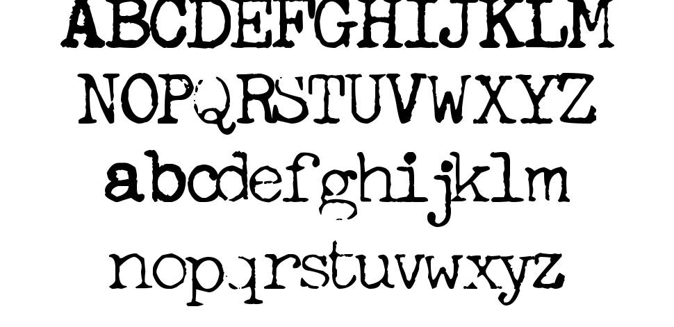Freeky Typewriter font specimens